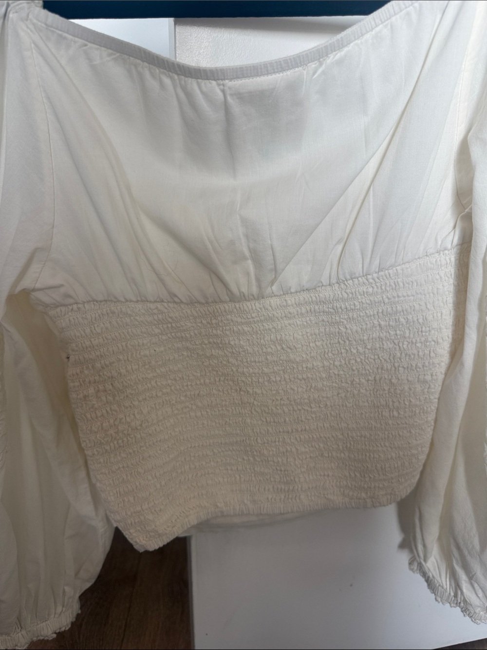 FARM Rio White Embroidered Square-Neck Peasant Blouse size M - Picture 5 of 6